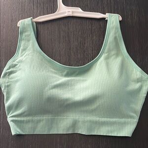 Mint Green Ribbed Sports Bra